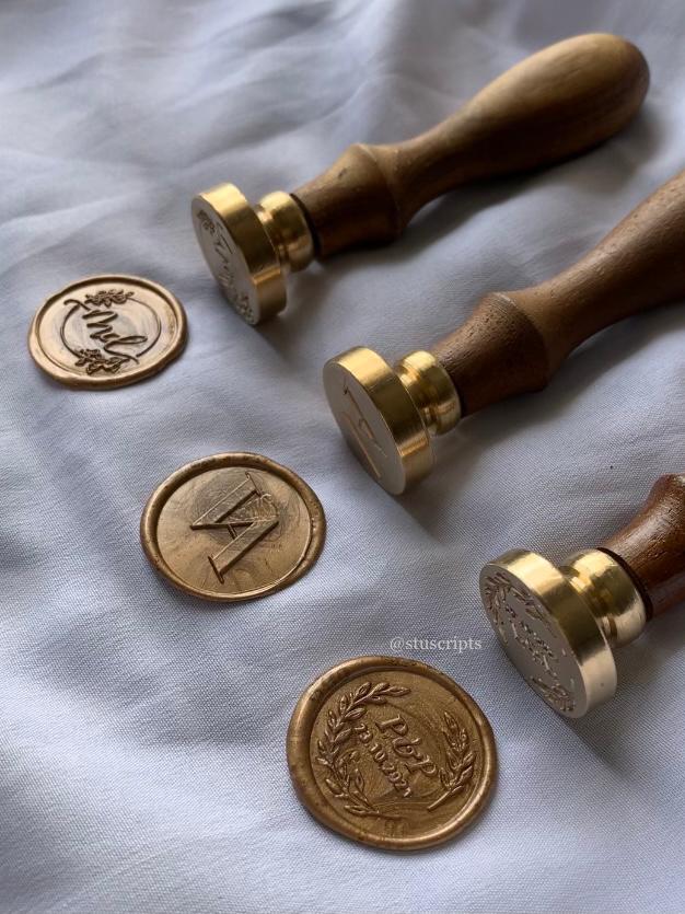 Double Initial - Wax seal stamp to personnalize - Copperplate